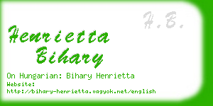 henrietta bihary business card